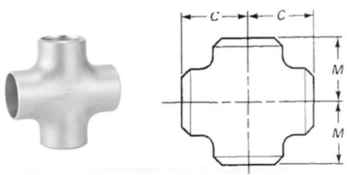 Dimensiones de ASME B16.9 Equal Cross